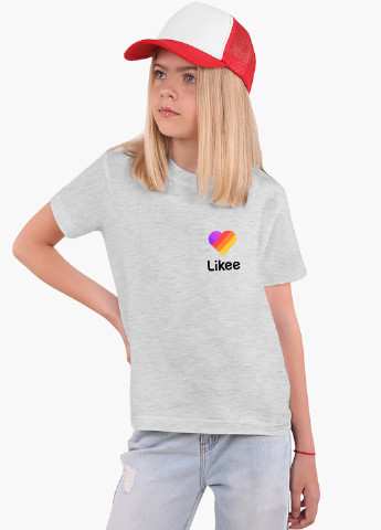 Светло-серая демисезонная футболка детская лайк (likee)(9224-1035) MobiPrint