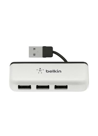 Концентратор USB 2.0, Travel Hub, 4 порту, пасивний без БЖ, White (F4U021bt) Belkin usb 2.0, travel hub, 4 порта, пасивный без бж, white (f4u021bt) (136463895)
