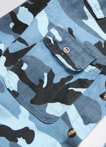 Цветная джинсовая рубашка камуфляжная SHEIN
