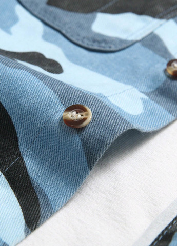 Цветная джинсовая рубашка камуфляжная SHEIN