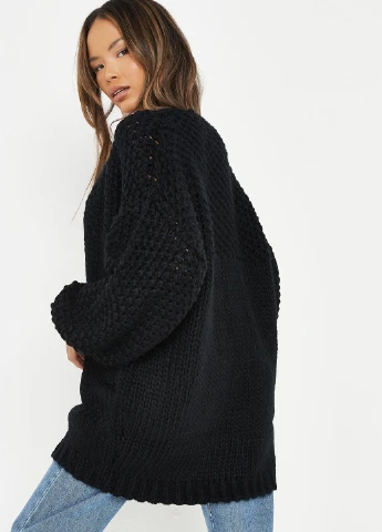 Черный демисезонный кардиган Missguided