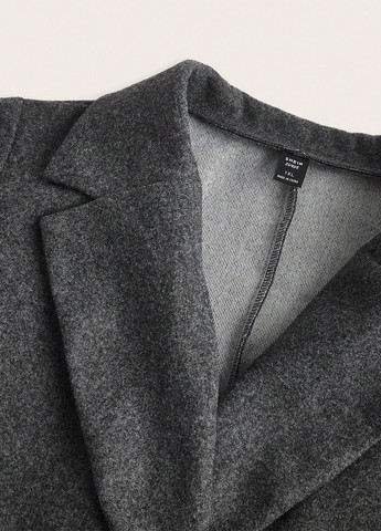 Темно-серое демисезонное Пальто двубортное SHEIN