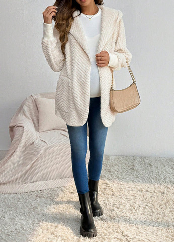 Молочна демісезонна куртка для вагітних SHEIN