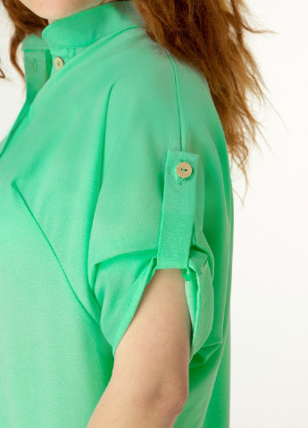 Зеленая летняя дизайнерская блуза оверсайз силуэта INNOE Блуза оверсайз