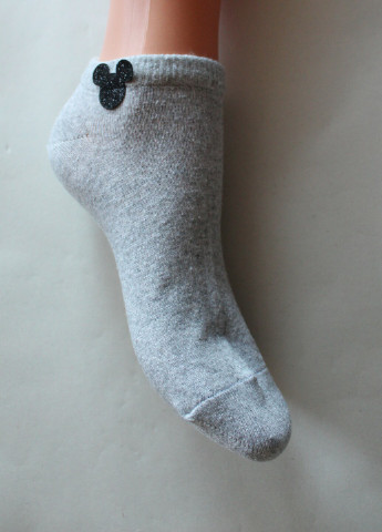 Светло-серые носки демисезонные ультракороткие Siela однотонные (252941979)