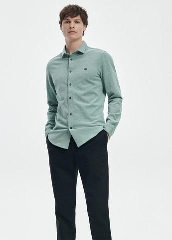 Светло-зеленая кэжуал рубашка меланж Reserved