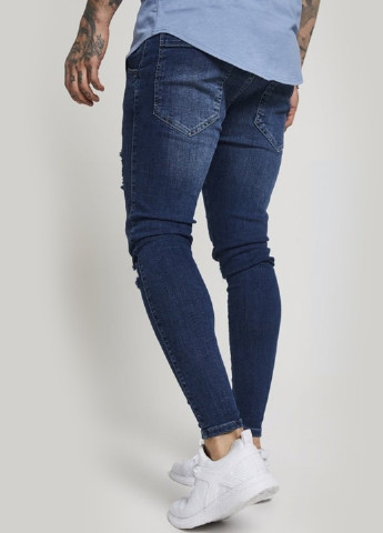 Темно-синие демисезонные укороченные, скинни джинсы Sik Silk