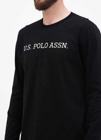 Черный демисезонный кэжуал лонгслив U.S. Polo Assn. с логотипом