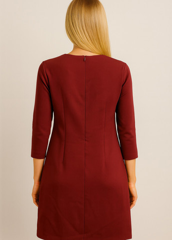 Бордова кежуал сукня футляр Sassofono однотонна