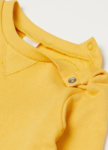 H&M свитшот однотонный желтый кэжуал хлопок, трикотаж