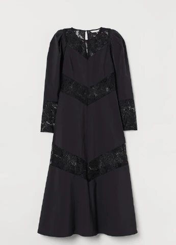 Черное кэжуал платье H&M однотонное