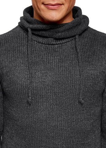 Серый демисезонный свитер хомут Oodji