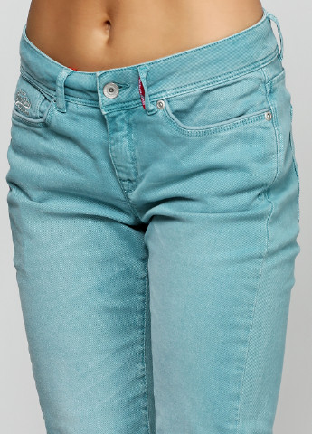 Зеленые джинсовые летние прямые брюки Superdry