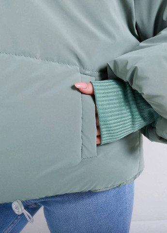 Бирюзовая зимняя коротка теплая куртка Hand Made