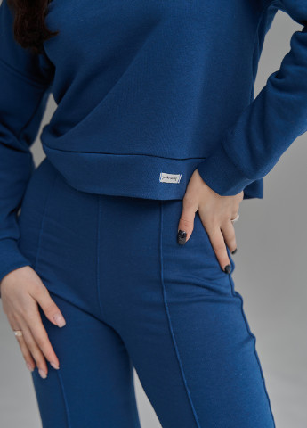 Костюм (світшот, штани) Ut брючний однотонний синій кежуал бавовна, футер