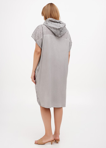 Серое кэжуал платье оверсайз New Line с надписью