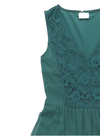 Зеленое кэжуал платье а-силуэт Vila однотонное