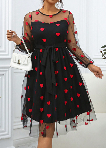 Комбінована кежуал сукня SHEIN сердечка