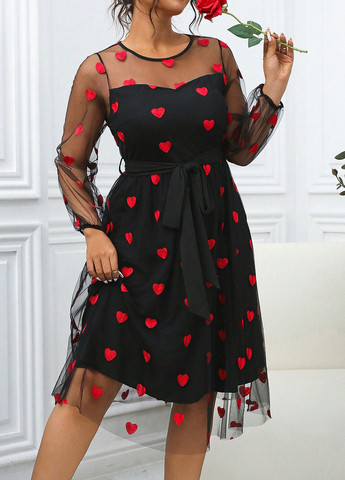 Комбінована кежуал сукня SHEIN сердечка