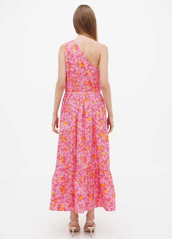 Розовое кэжуал платье на одно плечо J.Crew с цветочным принтом