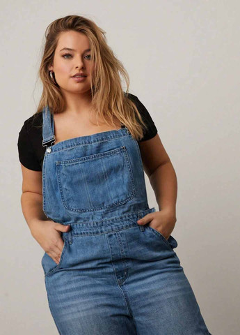 Комбінезон SHEIN комбінезон-брюки однотонний синій джинсовий бавовна, джинс