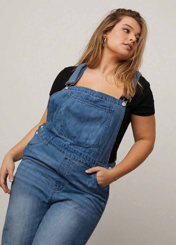 Комбінезон SHEIN комбінезон-брюки однотонний синій джинсовий бавовна, джинс