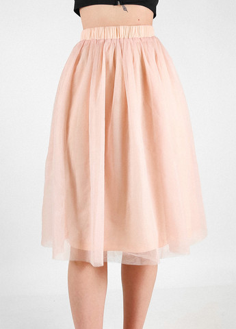 Светло-розовая кэжуал однотонная юбка Boohoo клешированная