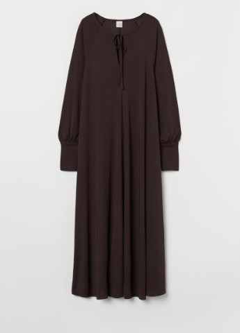 Темно-коричневое кэжуал широкое платье H&M однотонное