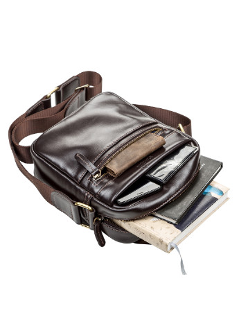 Чоловіча шкіряна сумка 18х21х7,5 см Shvigel (252133162)