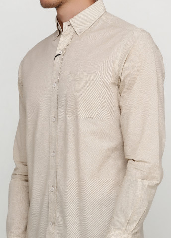 Бежевая кэжуал рубашка однотонная Massimo Dutti