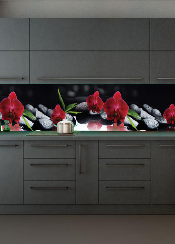 Кухонный фартук Алая Орхидея, 600х2500 мм Zatarga (142262011)