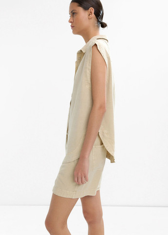 Бежевая кэжуал рубашка однотонная Parfois