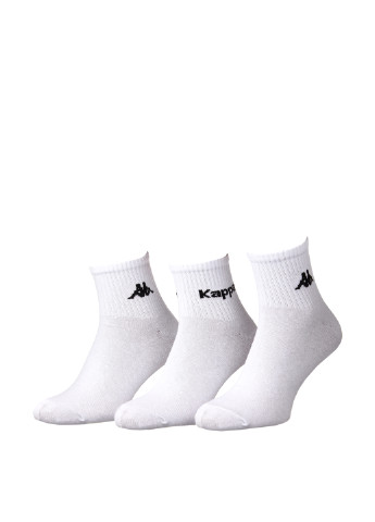 Шкарпетки (3 пари) Kappa з ущільненім носком логотипи білі спортивні