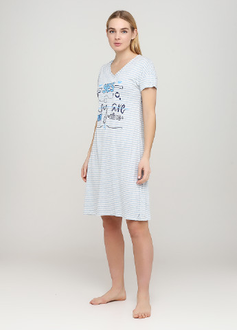 Голубое домашнее платье платье-футболка Cotpark с надписью