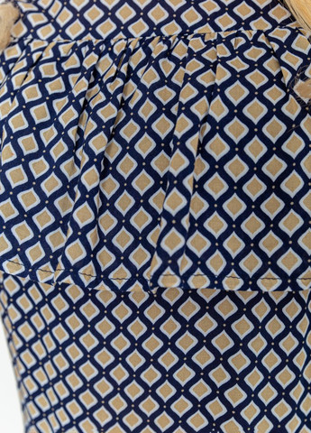 Темно-синя кежуал сукня а-силует, з відкритими плечима Ager з геометричним візерунком