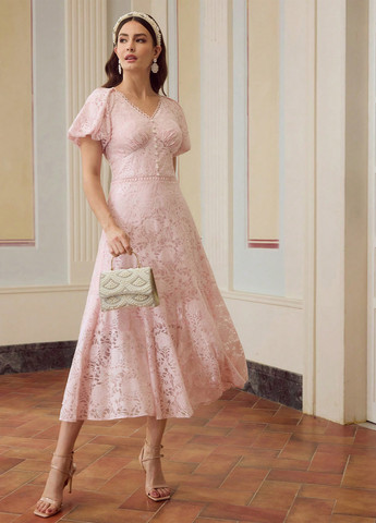 Сіро-бежева кежуал сукня в стилі армпір SHEIN однотонна