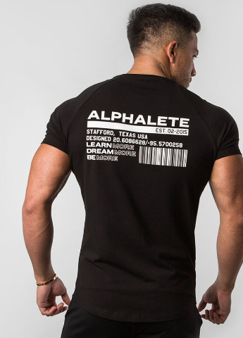 Черная брендовая футболка Alpha