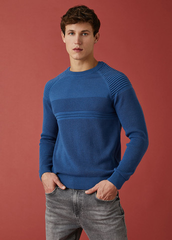 Синий демисезонный свитер джемпер KOTON