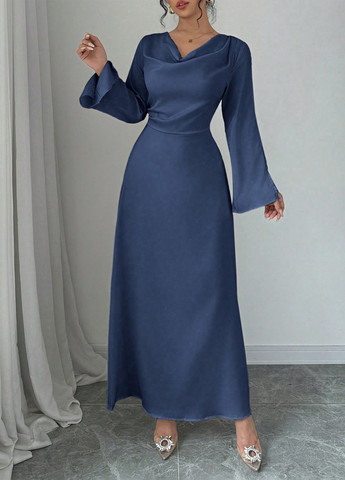 Синя кежуал сукня а-силует SHEIN однотонна