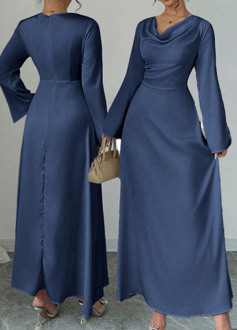 Синя кежуал сукня а-силует SHEIN однотонна