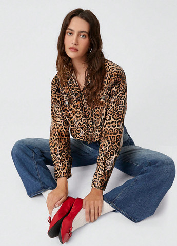 Коричнева демісезонна куртка куртка-піджак SHEIN