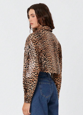 Коричнева демісезонна куртка куртка-піджак SHEIN