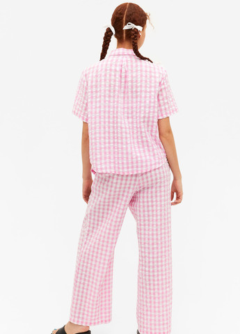 Светло-розовая кэжуал рубашка в клетку Monki