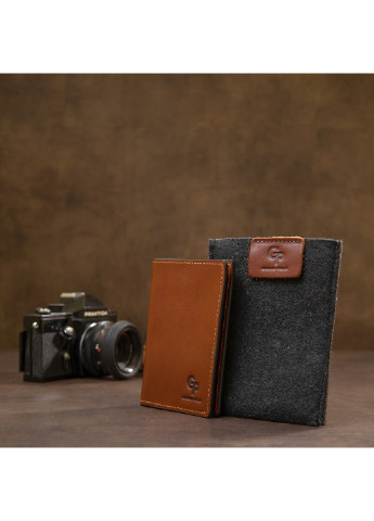 Шкіряна обкладинка для документів 10х13,5х1 см Grande Pelle (252414774)