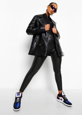 Черные демисезонные леггинсы Boohoo