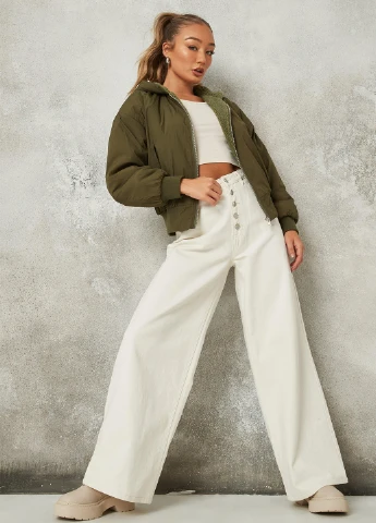 Оливкова (хакі) демісезонна куртка Missguided