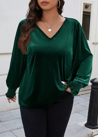 Темно-зелёная блуза SHEIN