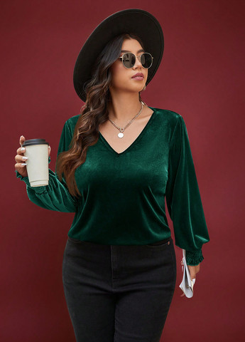 Темно-зелёная блуза SHEIN