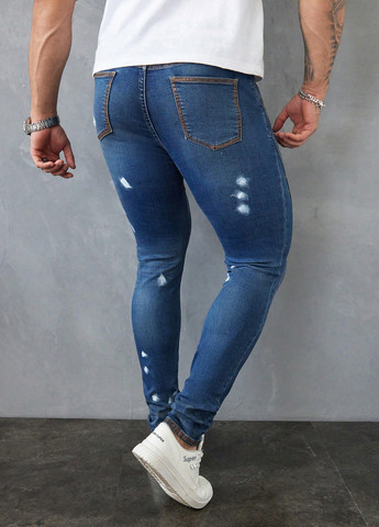 Темно-синие демисезонные скинни джинсы SHEIN