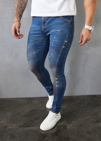 Темно-синие демисезонные скинни джинсы SHEIN